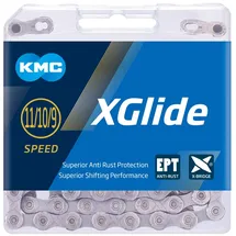 KMC X-Glide EPT Kette Dunkelsilber 118 Glieder