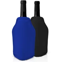 Joeji's Kitchen 2er-Set Weinkühler und Sektkühler Hülle Manschetten - Schwarz & Blau - Perfekt zum Kühlen von Wein- und Sekt- Champagnerflaschen und andere - Ideal für Dinnerparties, Events, etc.