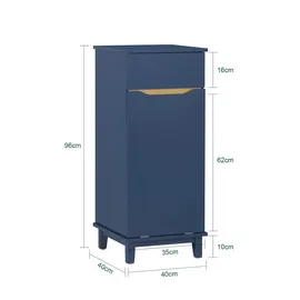 SoBuy Wäscheschrank mit Wäschesack Blau