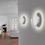 NÄVE Wandlampe Wandleuchte Spotlampe Flurleuchte Wohnzimmerlampe Treppenhaus, weiß, LED 6W 580Lm warmweiß, BxH 15,8x18,4cm