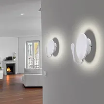 NÄVE Wandlampe Wandleuchte Spotlampe Flurleuchte Wohnzimmerlampe Treppenhaus, weiß, LED 6W 580Lm warmweiß, BxH 15,8x18,4cm