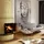 Relaxdays Satztisch 2er Set, Massive Holzplatte, Edle Glas Beistelltische, Wohnzimmer, Couchtische 40-45 cm hoch, Natur