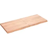 vidaXL Waschtischplatte Hellbraun 120x50x(2-4) cm Massivholz Behandelt