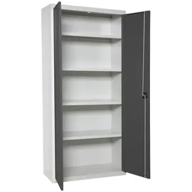 Proregal Stahlschrank AMEGO 180 x 80 x 40 cm Anthrazit/Weiß
