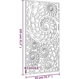 vidaXL Garten-Wanddeko 105x55 cm Cortenstahl Muschel-Design