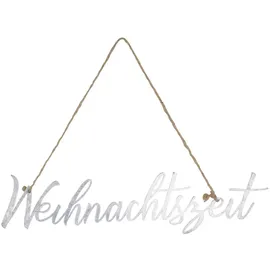 Riffelmacher & Weinberger Weihnachtsfigur Riffelmacher Schriftzug Weihnachtszeit aus Metall silberfarben