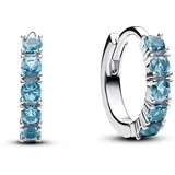 Pandora Timeless Hellblaue Huggie Ohrringe aus Sterling Silber mit Zirkonia, 293849C01
