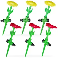 Relaxdays Sprinkler Blume 34 x 10 cm gelb/rot