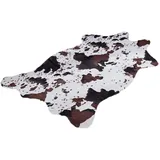 GUOCU Kuhfell Teppich Rutschfester Kunstfell Bereich Teppiche Cowhides Teppich Wohnzimmer Carpet Zebra Muster Leopard Bodenmatte Sofa Matte Super Weicher Bettvorleger für Schlafzimmer A 75x110CM