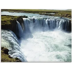 Glasbild ARTLAND "Godafoss", weiß (farbe bild(er): weiß), B:80cm H:60cm, Bilder, in verschiedenen Größen