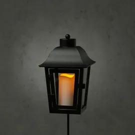 MARELIDA Grablaterne mit Mini LED Kerze - Grablampe mit 2 wechselbaren Spitzen/Erdspieß -...