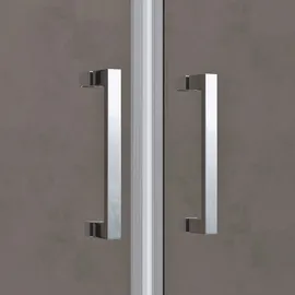 doporro Duschkabine U-Form 80x90x80cm Duschabtrennung in chrom zwei Drehtüren ESG-Sicherheitsglas Klarglas mit Nano-Beschichtung Ravenna66UK