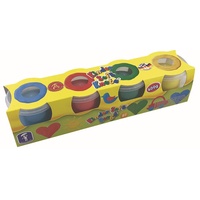 Feuchtmann Spielwaren Feuchtmann 628.0510 Kinder Soft Knete, Set mit 4 Dosen à ca. 150 g, lufttrocknende Modelliermasse für Kinder ab 3 Jahre als Geschenk für kreatives Spielen