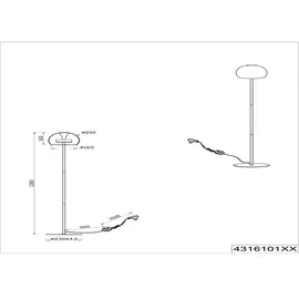 Trio LED Stehlampe 130cm 23cm Silber