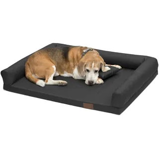 Juelle Orthopädisches Hundebett Große Hunde, Ergonomische Matratze mit Seiten für große Hunde, Abnehmbarer Bezug, Maschinenwaschbar, Lucky M-XXL, XXL - 145x105x20 cm