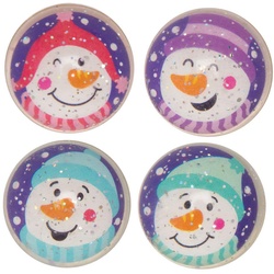 Glitzer-Flummis "Lustiger Weihnachtsmann"  (pro Set 10) Weihnachtsspielzeug