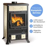 Firefix Kaminofen La Nordica »Rosella R1«, 7,2 kW, (Alles inklusive Service: Aufstellen, Anschließen, Altgerätemitnahme), Wunschort Lieferung weiß