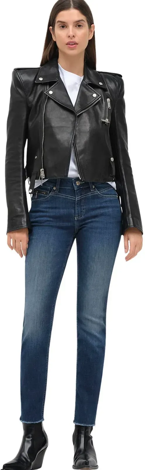 MAC Jeans Rich Slim Chic aus mittelblauen Tencel Stretch-D32 / L28