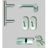 Meeth Haustürstoßgriff-Set abgerundet Edelstahl Weiß
