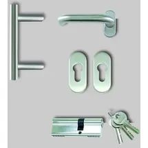 Meeth Haustürstoßgriff-Set abgerundet Edelstahl Weiß
