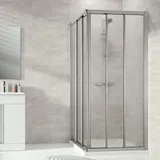 Hüppe Alpha 2 Schiebetür, für Eckeinstieg, A22703087264, Duschkabine: Profilfarbe silber matt Kunstglas Pacific S klar