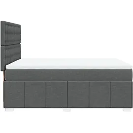 vidaXL Boxspringbett mit Matratze Dunkelgrau 160x200 cm Stoff