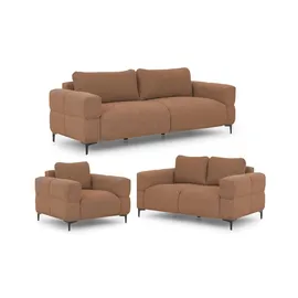 S-Style Couch Strukturstoff 3-Sitzer Rot