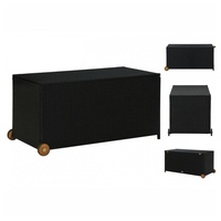 vidaXL Garten-Aufbewahrungsbox Schwarz 120x65x61 cm Poly Rattan