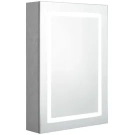vidaXL LED-Bad-Spiegelschrank Betongrau 50x13x70 cm