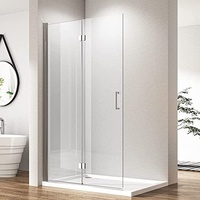 Goezes Walk in Duschwand, 75x195 cm Falttür Walk in Dusche Doppel Faltbar Duschtrennwand Walk-in Duschabtrennung Walk in Dusche 6mm ESG-Sicherheitsglas Nano Beschichtung