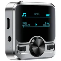 yozhiqu Sport-MP3-Player mit kabellosem Bluetooth-Lautsprecher MP3-Player (IPX6 wasserdicht, abnehmbarer Rückenclip, unterstützt Aufnahme und FM) silberfarben