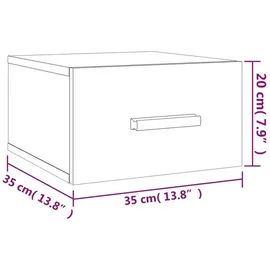 vidaXL Wand-Nachttisch Sonoma-Eiche 35x35x20 cm