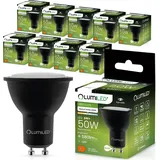 Lumiled GU10 LED 6W 4000K neutralweiß Lampe, Strahler schwarz ersetzt 50W 120°, Reflektor 10 Stück Lampen