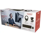 Trust Qoby 4-in-1 Home Office Set - Keyboard, mouse, headset and web camera set - Nordisch Schwarz