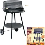 Rundgrill Holzkohlegrill mit Räder ∅52x84cm EL TORO Grillwagen Grill  BBQ