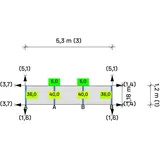 K2 S-Dome 6.10 Montagesystem (1-seitige Modulausrichtung Süd) 1 Reihe 3 Module