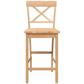 vidaXL Barhocker 2 Stk. Natur Massivholz Gummibaum