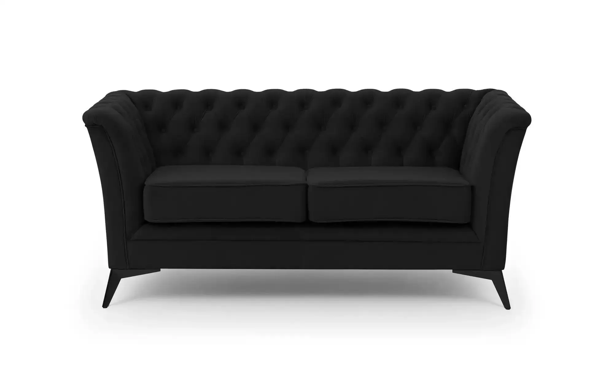 S-STYLE Chesterfield Einzelsofa  Wilhelm ¦ schwarz ¦ Maße (cm): B: 175 H: 78