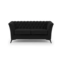 S-STYLE Chesterfield Einzelsofa  Wilhelm ¦ schwarz ¦ Maße (cm): B: 175 H: 78
