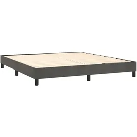 vidaXL Boxspringbett mit Matratze Dunkelgrau 180x200 cm Samt - Grau
