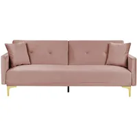 Schlafsofa LUCAN Rosa Samtstoff