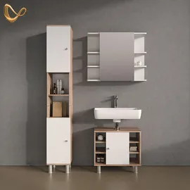 livinity Waschbeckenunterschrank Fucino 60 x 54 cm Braun