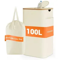 LuxusKollektion Müllsackständer Sammelbehälter Pfandflaschen Geruchsdicht Deckel Altglas Beige 100L beige