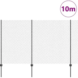 vidaXL Zaun 1,5 x 10 m Grau/Stahl