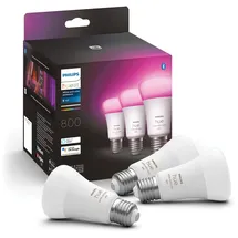 Philips Hue White and Color Ambiance E27 6,5W Bluetooth 3er-Set (929002489603)