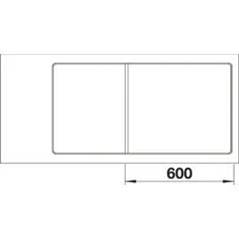 Blanco Axia III 6 S-F links Flächenbündig vulkangrau Excenterbetätigung 990 x 500 mm