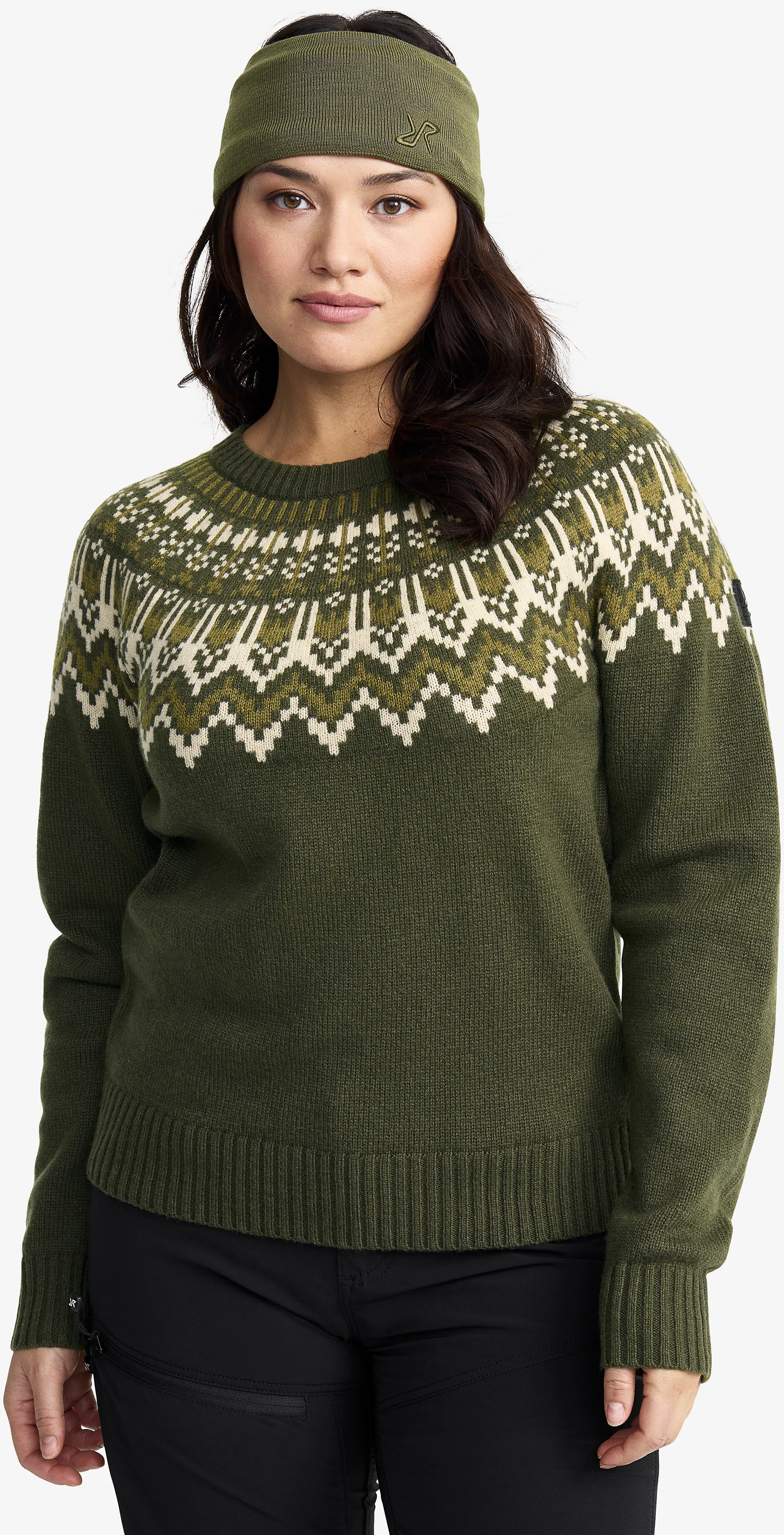 Heavy Knit Sweater Damen Forest Night, Größe:L - Damen > Oberteile > Hemdblusen & Langarmshirts - Grün