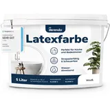 derendo Latexfarbe weiss abwaschbar hohe Deckkraft Innenfarbe matt 5l