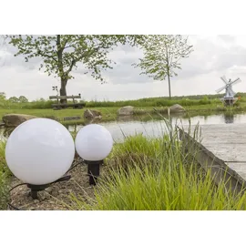 ChiliTec Kugelleuchte Gartenlampe 3er Set 30cm mit Erdspieß für Außen