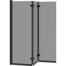 vidaXL Bad-Duschschirm Schwarz 130 x 138 cm Gehärtetes Glas